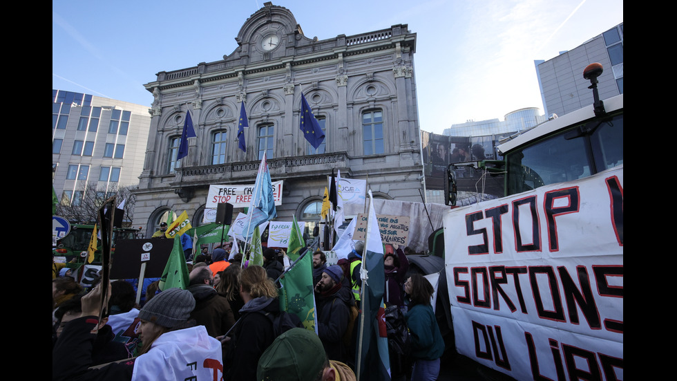 Фермерски протест блокира Брюксел