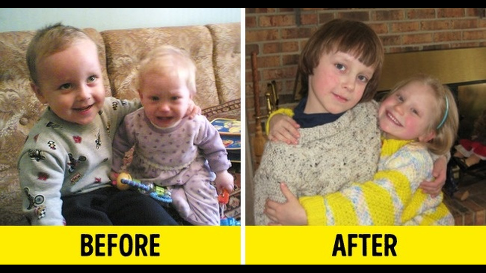12 снимки на деца преди и след осиновяването