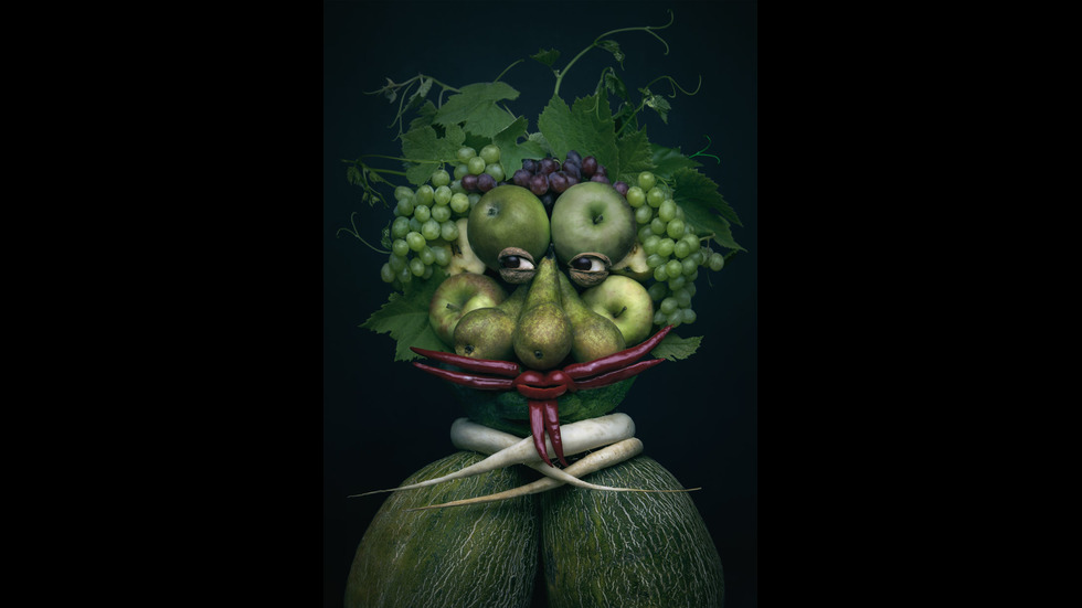 Портрети на хора от плодове и зеленчуци