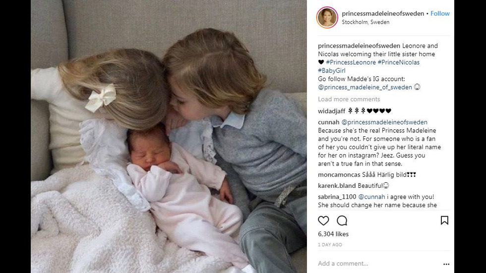 Шведският крал разкри името на новородената си внучка