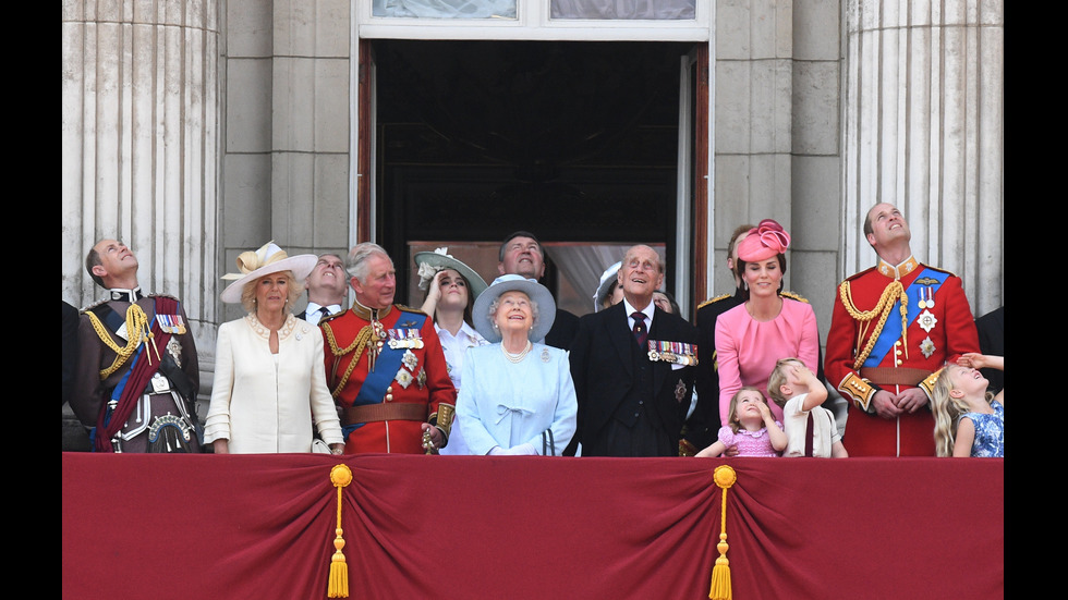 Принцеса Шарлот и принц Джордж на рождения ден на кралица Елизабет II