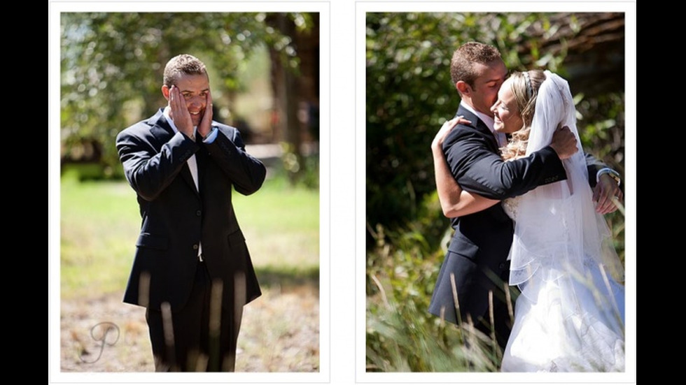 Реакциите на младоженци, които виждат булката си за първи път