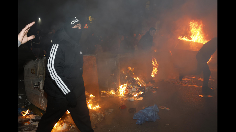 Погром след протеста в центъра на София