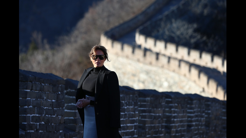 Мелания в зоопарк в Пекин и край Великата китайска стена