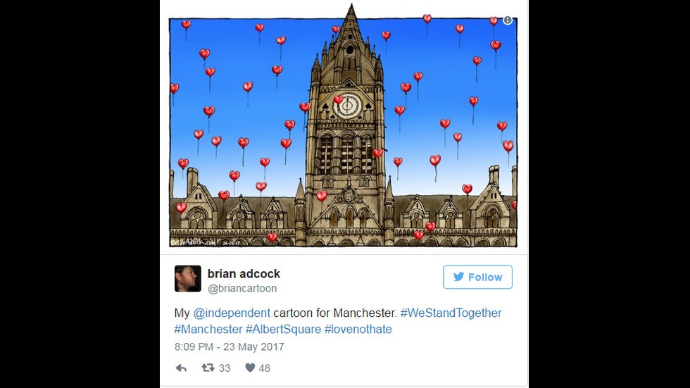 Как карикатуристите реагираха на трагедията в Манчестър