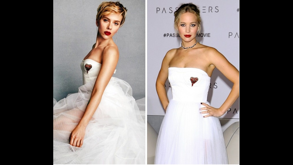 20 холивудски красавици, които се появиха с еднакви рокли
