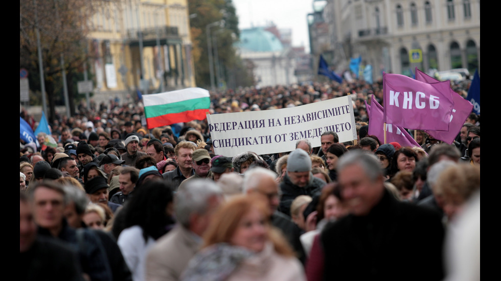 Протестно шествие на БАН и Селскостопанска академия