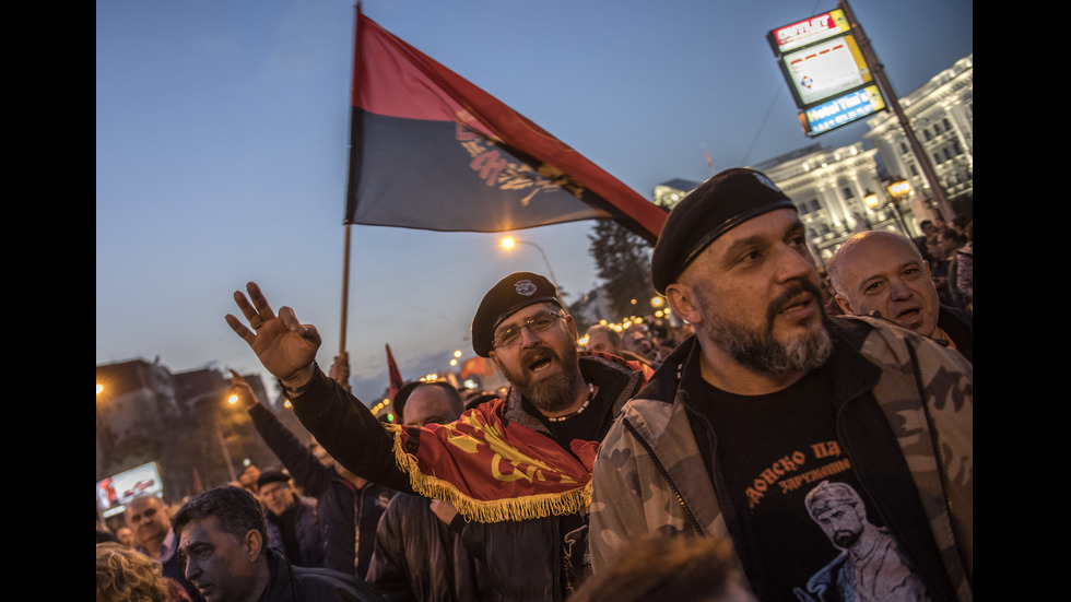 Протест в Македония срещу обявяването на албанския за официален език