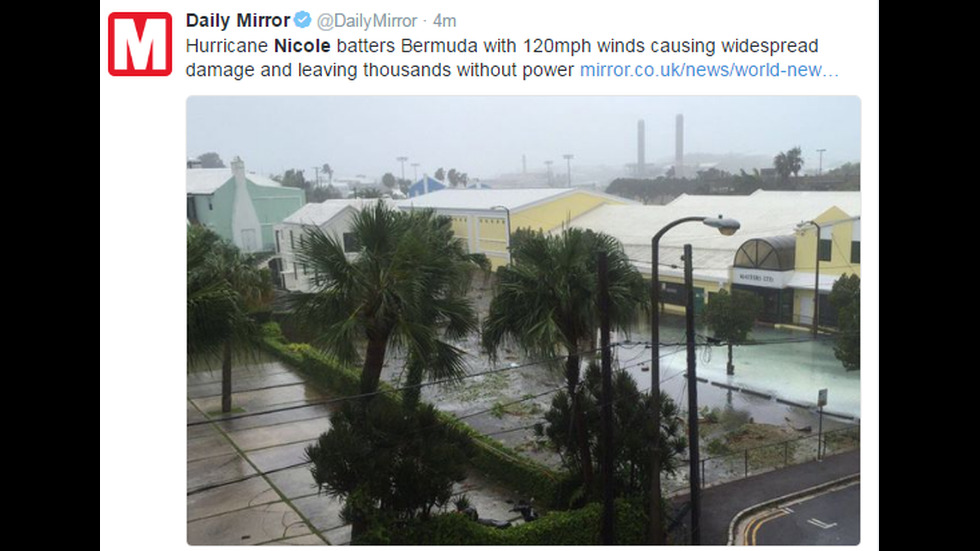 Ураганът Никол връхлетя Бермудите