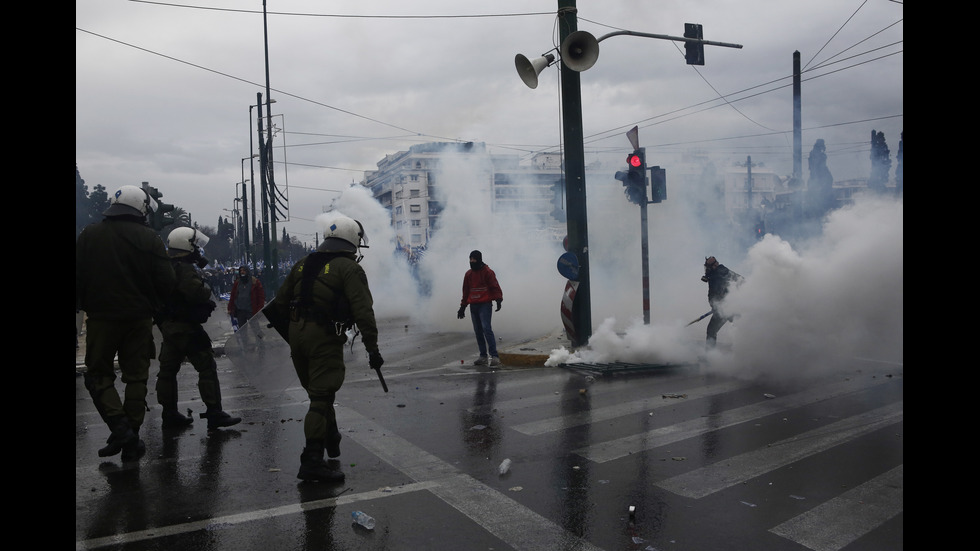 Протест в Атина срещу Договора от Преспа