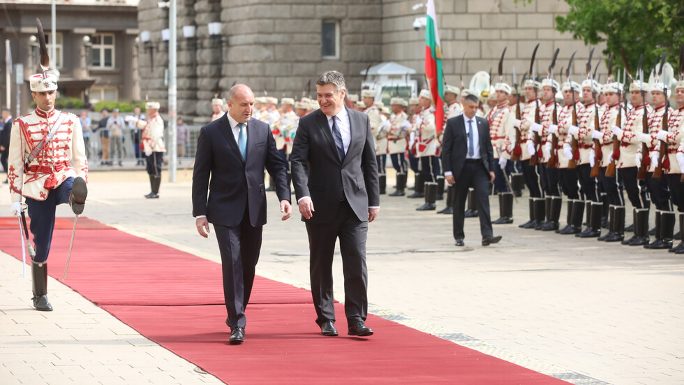 Президентът на Хърватия пристигна у нас по покана на Румен Радев
