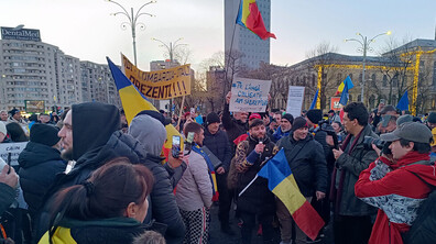 Протест срещу анулирането на президентските избори в Букурещ