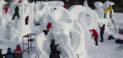 Скулптури от сняг на фестивал в Китай