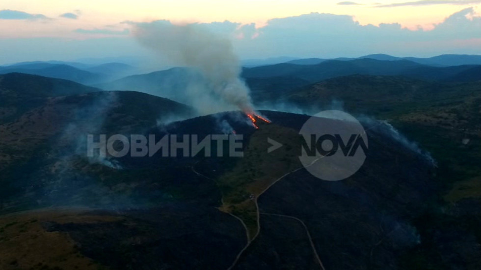 Пожар над Стара Загора - кадри от дрон