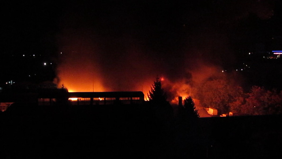 Пожар в складове в Русе